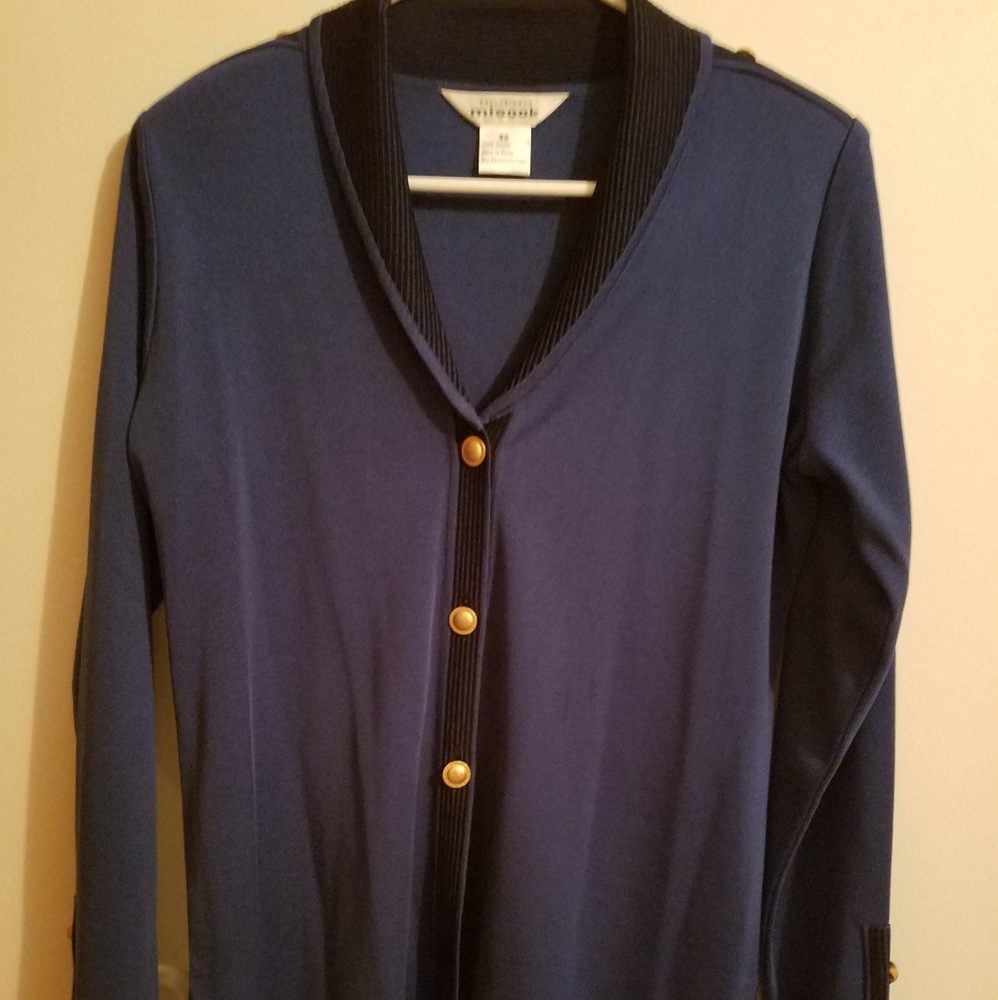 Misook XS blue and purple jacket blazer cardigan